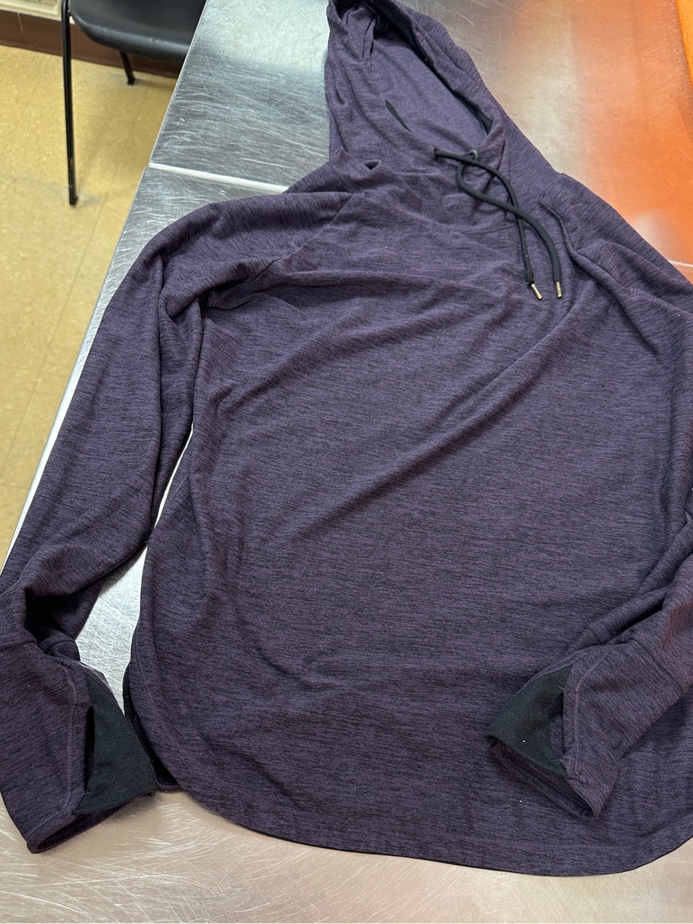 Tangerine Serene Women’s Soft Pullover Hoodie Plum Purple Space Dye Medium